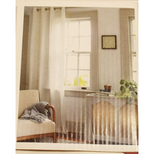 Threshold 54x95" Light Filtering Solid Grommet Curtain Panel White (Mark)*